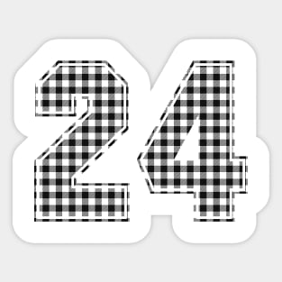 Plaid Number - 24 - Dark Sticker